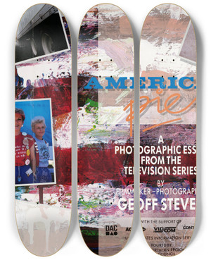 Triptych art skateboard deck of Us Information Agency American Pie A Photographic Essay From The Television Series By Filmmakerphotographer Geoff Steven by U S Information Agency (1953-1999)
