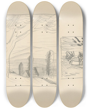 Triptych art skateboard deck of Mikul Galanda Sketchbook_3 by Mikulas Galanda (1895-1938) Triptych art skateboard deck of Mikul Galanda Sketchbook_3 by Mikulas Galanda (1895-1938)