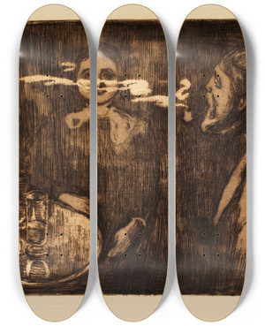 Triptych art skateboard deck of Edvard Munch Ttette by Edvard Munch (1863-1944) Triptych art skateboard deck of Edvard Munch Ttette by Edvard Munch (1863-1944)