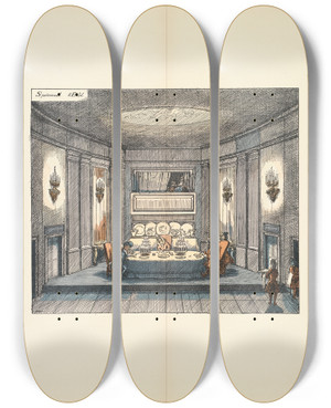 Triptych art skateboard deck of Ernst Stern Speisesaal Ii Bild by Ernst Stern (1876-1954)