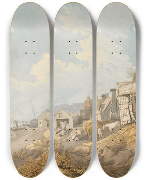 Triptych art skateboard deck of William Day Hastings by William Day (1764-1807)