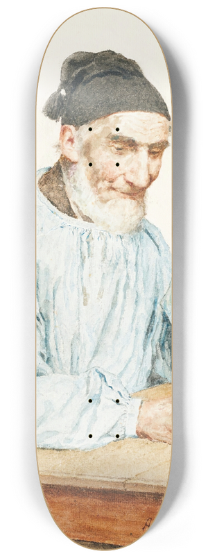Albert Anker - Farmer From Ins At Table 8.25 inch art skate deck Albert Anker - Farmer From Ins At Table 8.25 inch art skate deck