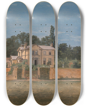 Triptych art skateboard deck of Thomas Churchyard House In Woodbridge Suffolk by Thomas Churchyard (1798-1865) Triptych art skateboard deck of Thomas Churchyard House In Woodbridge Suffolk by Thomas Churchyard (1798-1865)