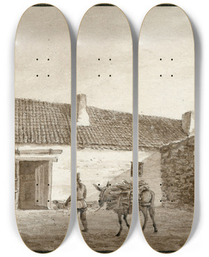 Triptych art skateboard deck of Otto Howen Een Landhuis In De Omgeving Van Madrid_1 by Otto Howen (1774-1848) Triptych art skateboard deck of Otto Howen Een Landhuis In De Omgeving Van Madrid_1 by Otto Howen (1774-1848)