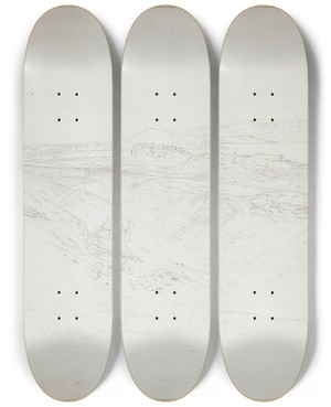 Triptych art skateboard deck of Carl Rottmann Naxos by Carl Rottmann (1797-1850)