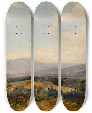 Triptych art skateboard deck of Richard Parkes Bonington Lespace by Richard Parkes Bonington (1802-1828)