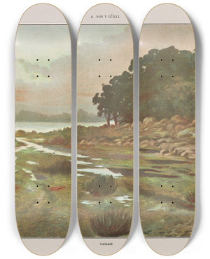Triptych art skateboard deck of Miguel Segui Publisher Album Salon Pl30 by Miguel Segui (Publisher) (19-)