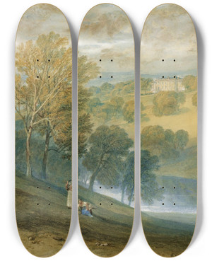 Triptych art skateboard deck of Joseph Mallord William Turner Gledhow Hall Yorkshire by Joseph Mallord William Turner (1775-1851) Triptych art skateboard deck of Joseph Mallord William Turner Gledhow Hall Yorkshire by Joseph Mallord William Turner (1775-1851)