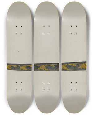 Triptych art skateboard deck of Sadie Berman Ships Trailboard by Sadie Berman