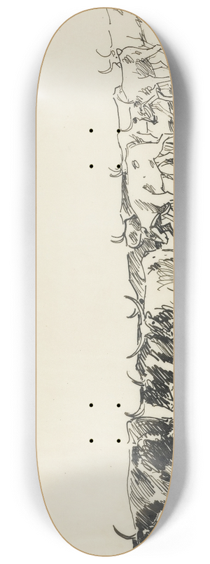Edward Borein - Standing Herd 8.25 inch art skate deck
