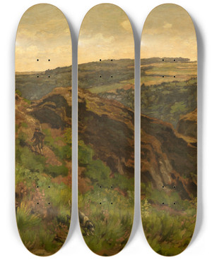 Triptych art skateboard deck of Thodore Baron Rocks By Night by Theodore Baron