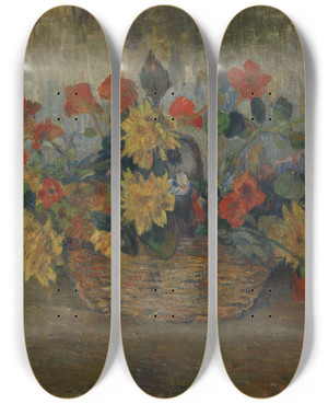 Triptych art skateboard deck of Paul Gaugui Untitled by Paul Gauguin
