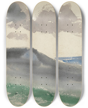 Triptych art skateboard deck of Barbara Bodichon Sketchbook_21 by Barbara Bodichon (1827-1891)