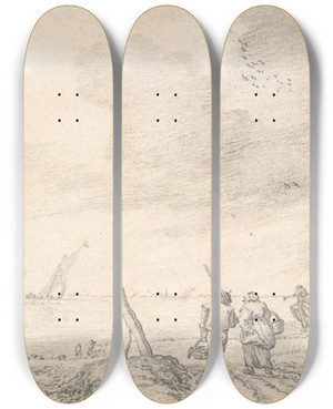 Triptych art skateboard deck of Jan Porcellis River Landscape by Jan Porcellis (1584-1632) Triptych art skateboard deck of Jan Porcellis River Landscape by Jan Porcellis (1584-1632)