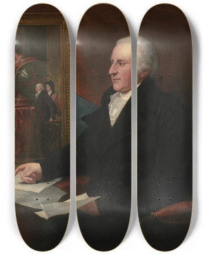 Triptych art skateboard deck of Benjamin West John Eardley Wilmot by Benjamin West (1738-1820)
