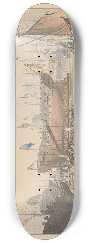 Edward Duncan - Launch of the Edinburgh, Blackwall, Nov. 9, 1825 8.25 inch art skate deck