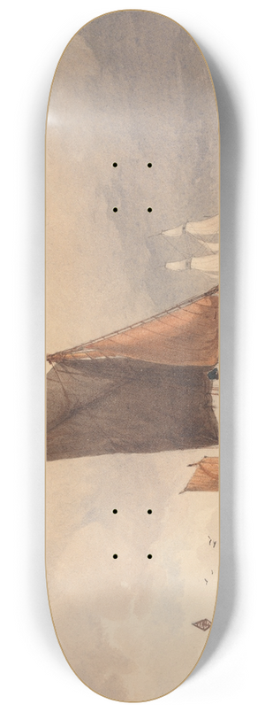 Edward Duncan - Sailing Barge at Sea 8.25 inch art skate deck