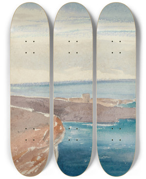 Triptych art skateboard deck of Barbara Bodichon Sketchbook_16 by Barbara Bodichon (1827-1891)