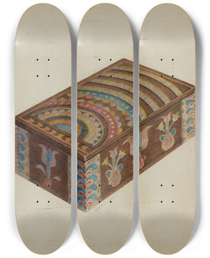 Triptych art skateboard deck of Ethelbert Brown Pa German Box_2 by Ethelbert Brown