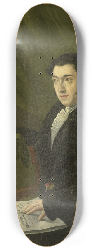 Abraham Hendrik Winter - Portrait of Johannes Petrus Schouberg, Stamp Engraver at the Imperial Mint in Utrecht 8.25 inch art skate deck
