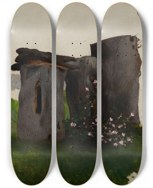 Triptych art skateboard deck of Jan Stanislawski Beehives by Jan Stanislawski (1860-1907)