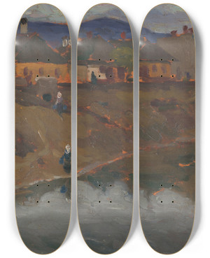 Triptych art skateboard deck of Teodor Jozef Mousson Breh Latorice by Jozef Teodor Mousson