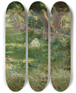 Triptych art skateboard deck of Julian Onderdonk Springtime by Julian Onderdonk (1882-1922)