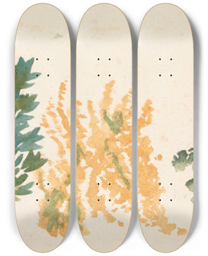 Triptych art skateboard deck of Richard Pettigrew Leitch Foliage_2 by Richard Pettigrew Leitch