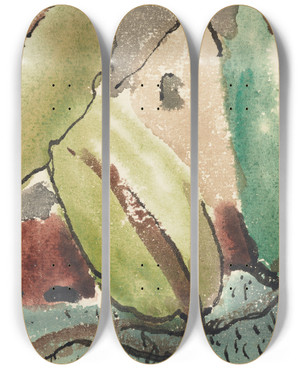 Triptych art skateboard deck of Arthur Dove House Withtrees by Arthur Dove (1880-1946)