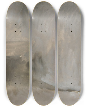 Triptych art skateboard deck of Edwin Austin Abbey Interiorstudy_2 by Edwin Austin Abbey (1852-1911)