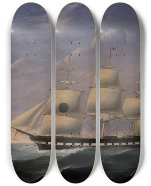 Triptych art skateboard deck of William Marsh Great Western by William Marsh (1844-1858)