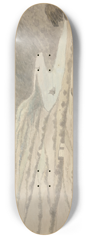 Edward Francis Burney - River Landscape with Boats 8.25 inch art skate deck