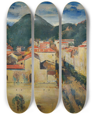 Triptych art skateboard deck of Anton Faistauer Ajaccio by Anton Faistauer (1887-1930)