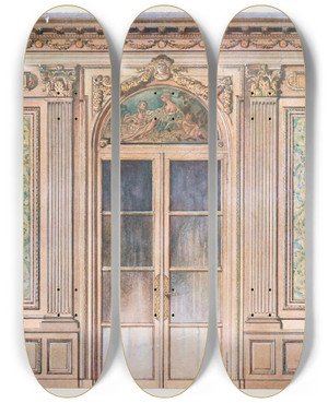 Triptych art skateboard deck of Georges Rmon Salle A Manger Louis Xvi by Georges Remon (1889-1963)