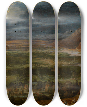 Triptych art skateboard deck of Jan Brueghel The Elder Landscape by Jan Brueghel The Elder (1568-1625) Triptych art skateboard deck of Jan Brueghel The Elder Landscape by Jan Brueghel The Elder (1568-1625)