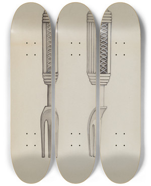 Triptych art skateboard deck of John R Towers Pickle Fork_1 by John R Towers