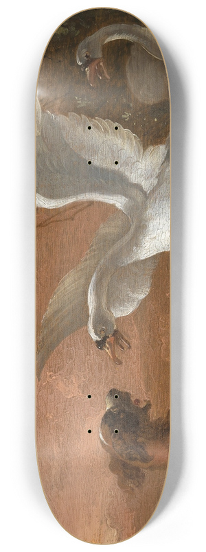 Abraham Hondius - A swan attacking a dog 8.25 inch art skate deck Abraham Hondius - A swan attacking a dog 8.25 inch art skate deck