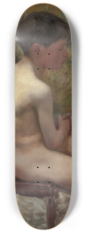 Edward Henry Potthast - A Young Boy (Seated Boy) 8.25 inch art skate deck