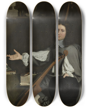 Triptych art skateboard deck of Jeanbaptiste De Champaigne Jean Baptiste De Champaigne And Nicolas De Plattemontagne by Jean-Baptiste de Champaigne (1631-1681)