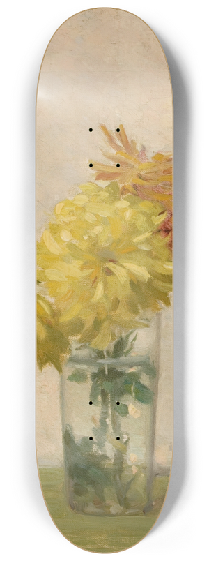 Edward Herbert Barnard - Still Life with Bouquet of Yellow Flowers 8.25 inch art skate deck