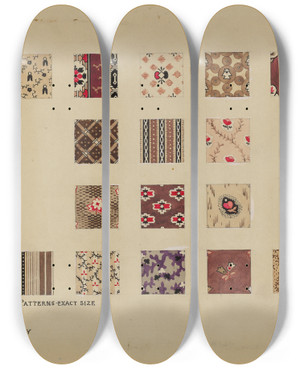 Triptych art skateboard deck of Maud Schmid Friendship Quiltpatchwork Section by Maud Schmid