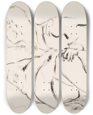 Triptych art skateboard deck of Pierre Bonnard Le Couple by Pierre Bonnard (1867-1947)