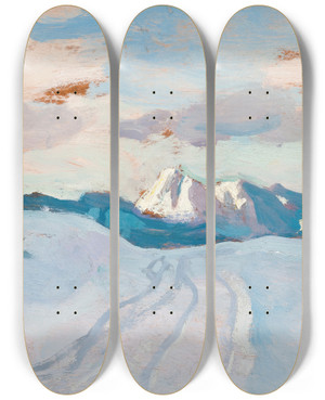 Triptych art skateboard deck of Jan Stanislawski Zakopane In Winter by Jan Stanislawski (1860-1907) Triptych art skateboard deck of Jan Stanislawski Zakopane In Winter by Jan Stanislawski (1860-1907)