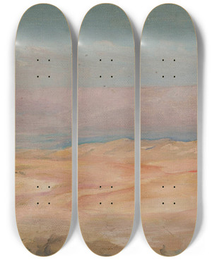 Triptych art skateboard deck of Jan Cigliski View From The Mount Of Olives From The Journey To Palestine by Jan Ciaglinski (1858-1913)