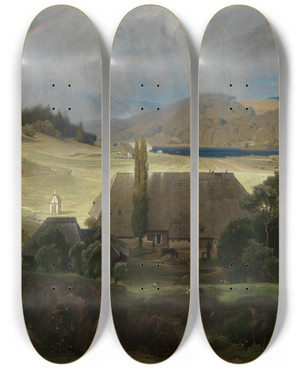 Triptych art skateboard deck of Emil Lugo Erlenbruck Am Titisee by Emil Lugo (1840-1902) Triptych art skateboard deck of Emil Lugo Erlenbruck Am Titisee by Emil Lugo (1840-1902)