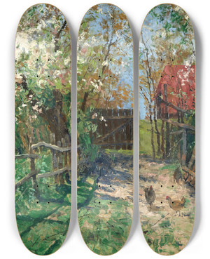 Triptych art skateboard deck of Elisabeth Von Eicken Frhling Spring by Elisabeth Von Eicken (1862-1940)