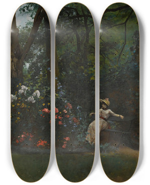 Triptych art skateboard deck of Louisrobert Carrierbelleuse An Afternoons Respite by Louis-Robert Carrier-Belleuse (1848-1913) Triptych art skateboard deck of Louisrobert Carrierbelleuse An Afternoons Respite by Louis-Robert Carrier-Belleuse (1848-1913)