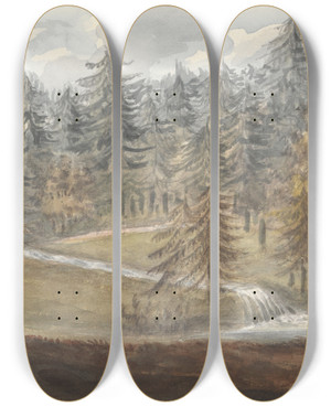 Triptych art skateboard deck of Anne Rushout Dove Dale October 30 1824 by Anne Rushout (1767-1849)