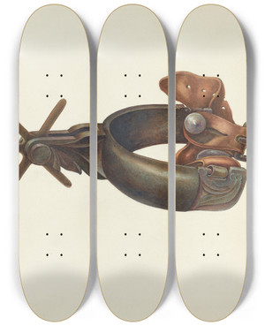 Triptych art skateboard deck of Robert Wr Taylor Spur_2 by Robert W R Taylor (20-)