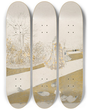 Triptych art skateboard deck of Douard Vuillard Le Jardin Des Tuileries Ii by douard Vuillard (1868-1940) Triptych art skateboard deck of Douard Vuillard Le Jardin Des Tuileries Ii by douard Vuillard (1868-1940)